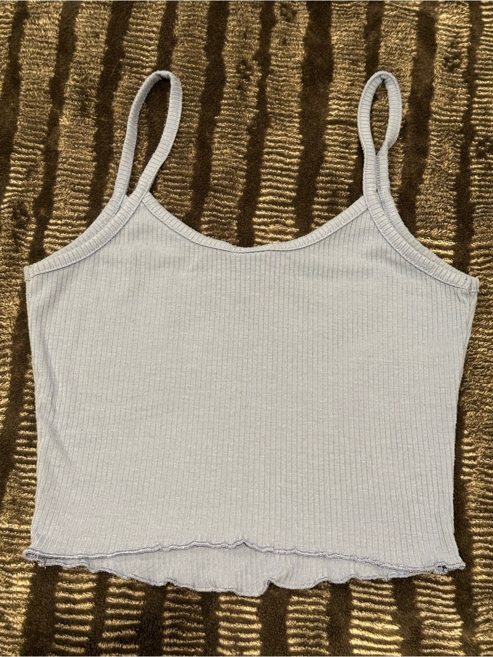 Brandy Melville Ribbed Light Blue V-Neck Spaghetti Strap Camisole - Picture 2 of 3